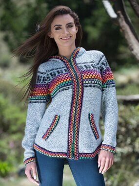 Gamboa Fair Isle Alpaca Zip Up Hoodie
